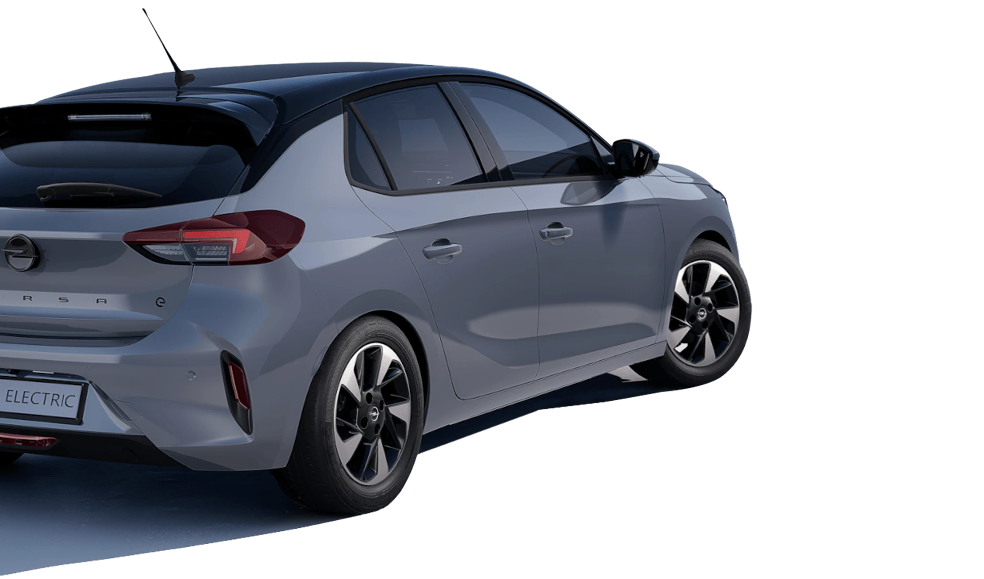 Opel Corsa Seitenansicht hinten mit dynamischer Linienführung